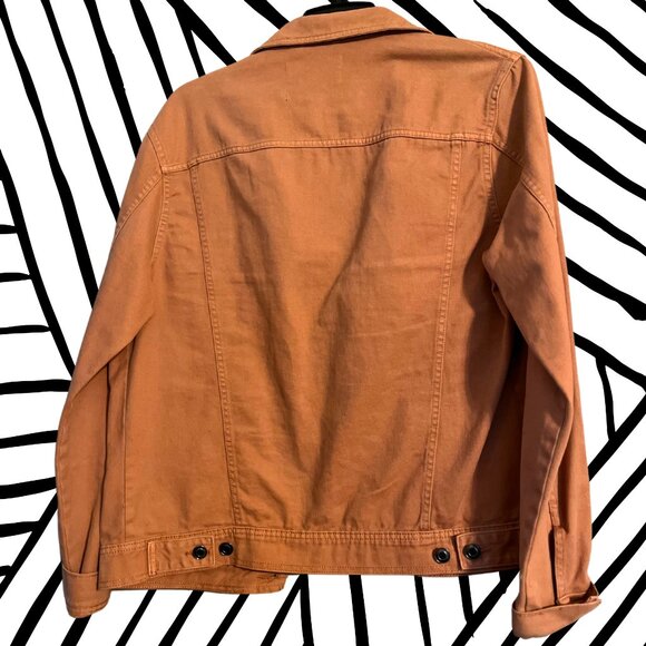π§₯ Forever 21 Menβs Peach/Salmon Denim Jacket (L) - Picture 2 of 5